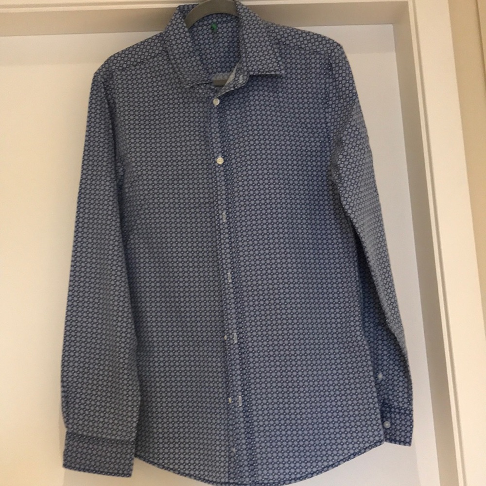 Benetton Dress shirt, dark blue, size S/M